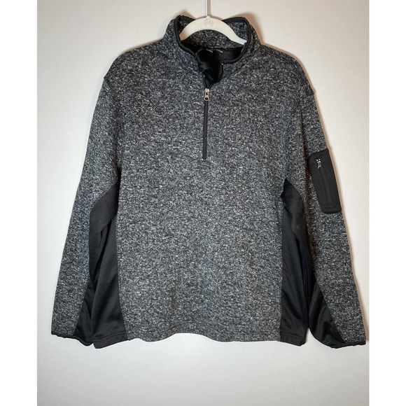 Beverly Hills Polo Club 1/4 Zip Up Soft Gray And Black Jacket Men’s Size L Large - Picture 6 of 8
